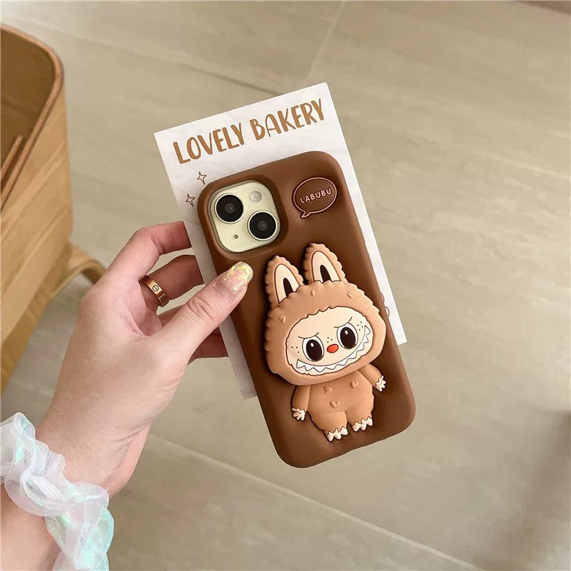 Cute Labubu Zimomo Silicone Case with Stand iPhone case