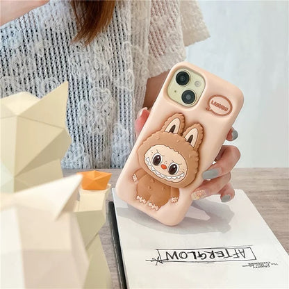 Cute Labubu Zimomo Silicone Case with Stand iPhone case