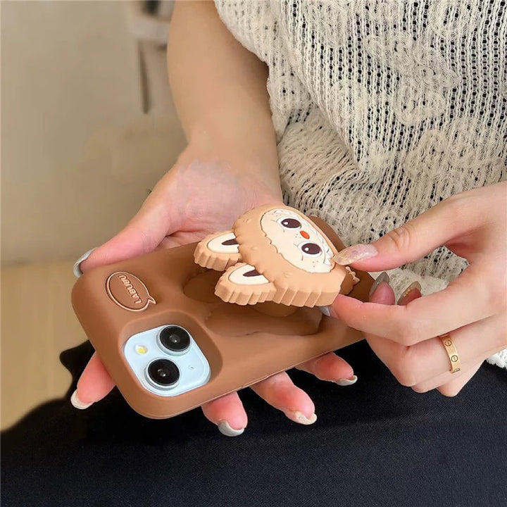 Cute Labubu Zimomo Silicone Case with Stand iPhone case