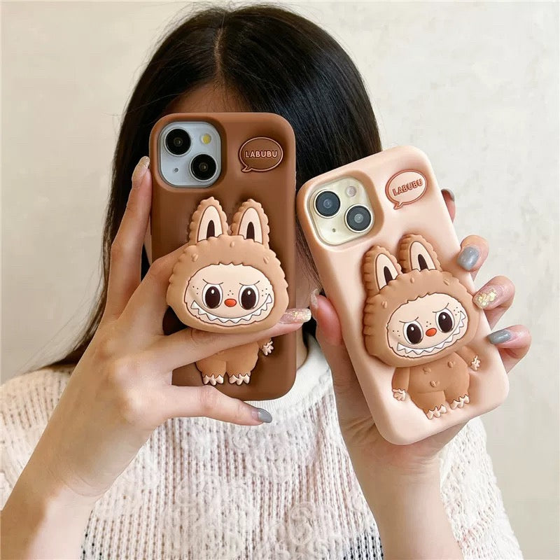 Cute Labubu Zimomo Silicone Case with Stand iPhone case