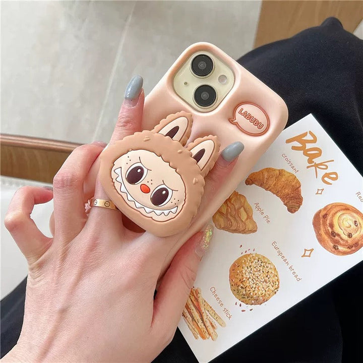 Cute Labubu Zimomo Silicone Case with Stand iPhone case