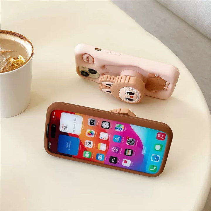Cute Labubu Zimomo Silicone Case with Stand iPhone case