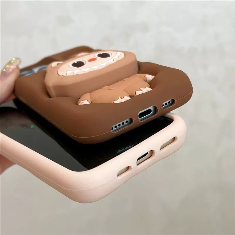 Cute Labubu Zimomo Silicone Case with Stand iPhone case